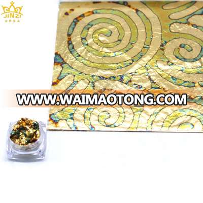 Free sample 14X14cm colored variegated metal Leaf for mosaic