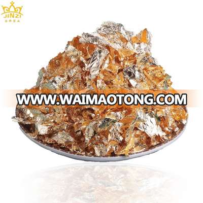 Wholesale scrap champagne gold leaf silk foil flakes wire